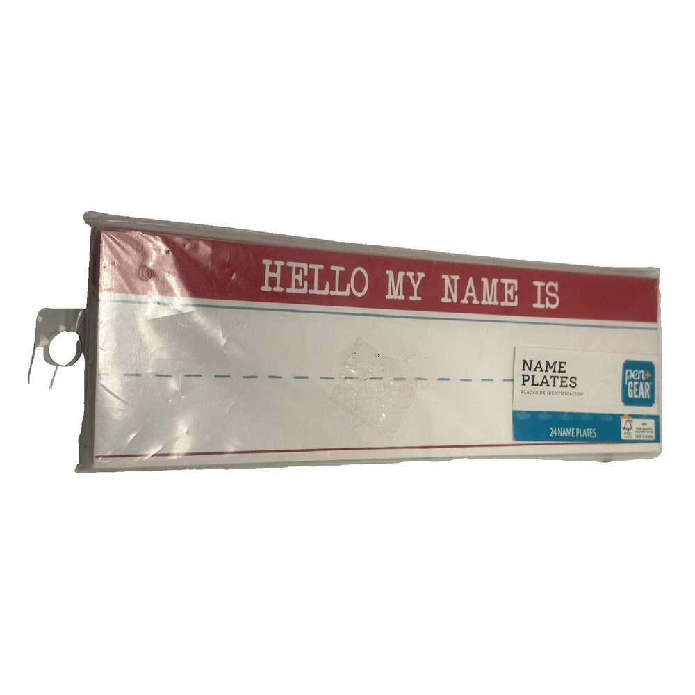 LOT OF 2 pen gear teacher school supplies name badge hello my name 24 count